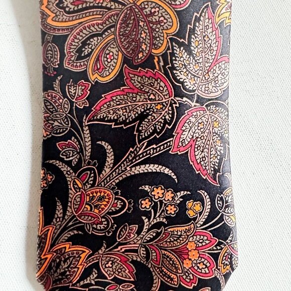 Brioni Silk Paisley Floral Print Men's Neck Tie - Picture 4 of 6